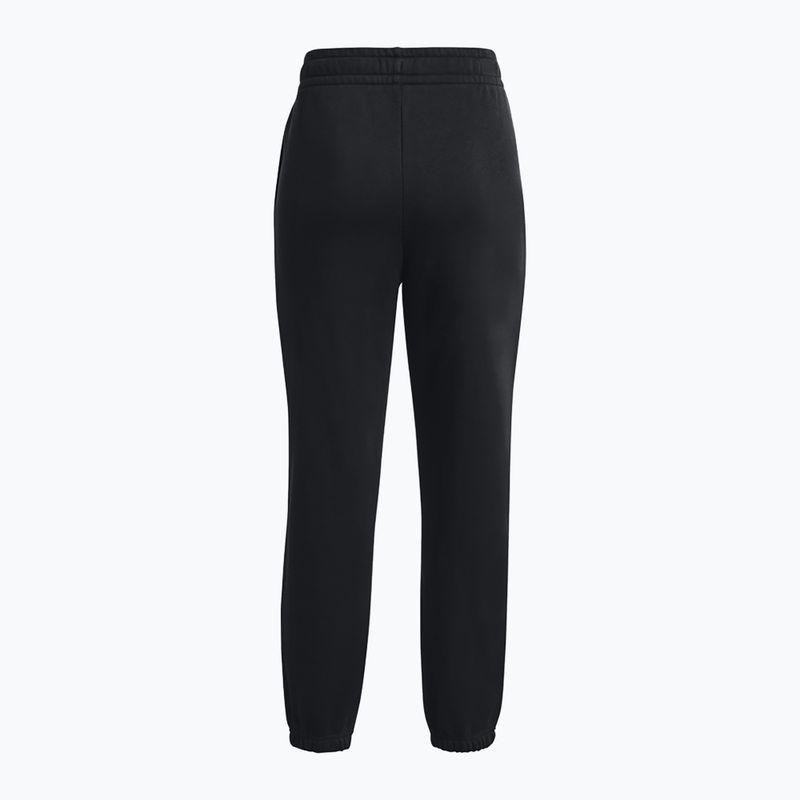 Under Armour Essential Fleece Joggers nero/bianco pantaloni da allenamento da donna 6