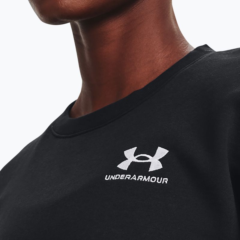 Felpa Under Armour Essential Fleece Crew nero/bianco da donna 4