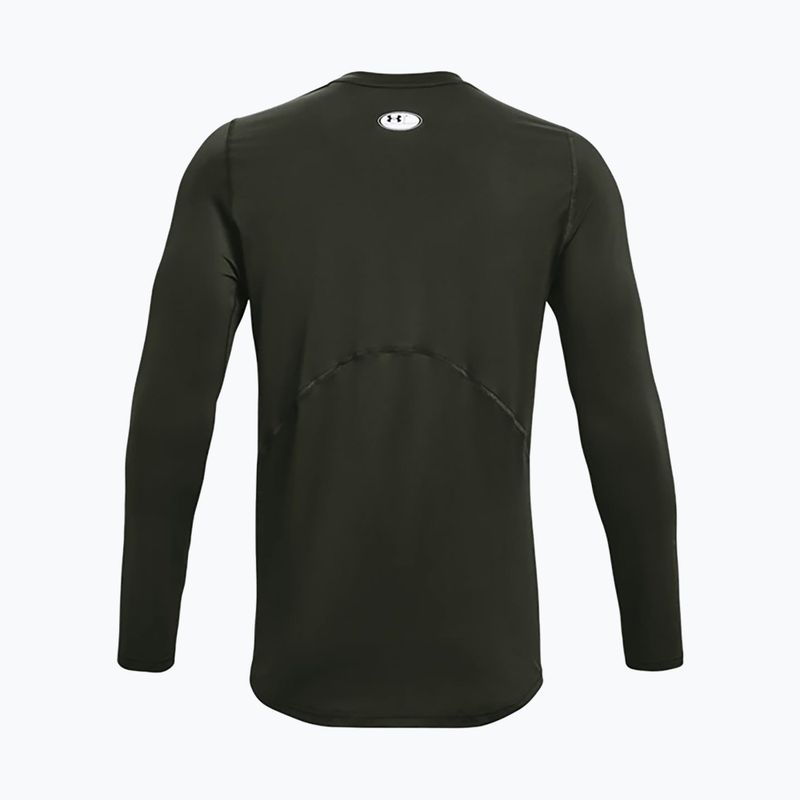 Under Armour uomo manica lunga da allenamento UA Hg Armour Fitted verde barocco/bianco 2