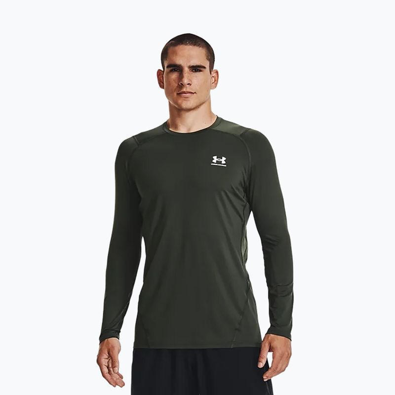 Under Armour uomo manica lunga da allenamento UA Hg Armour Fitted verde barocco/bianco 3