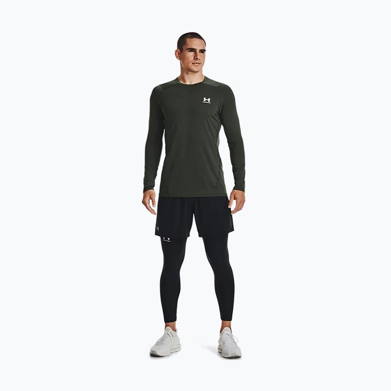 Under Armour uomo manica lunga da allenamento UA Hg Armour Fitted verde barocco/bianco 5