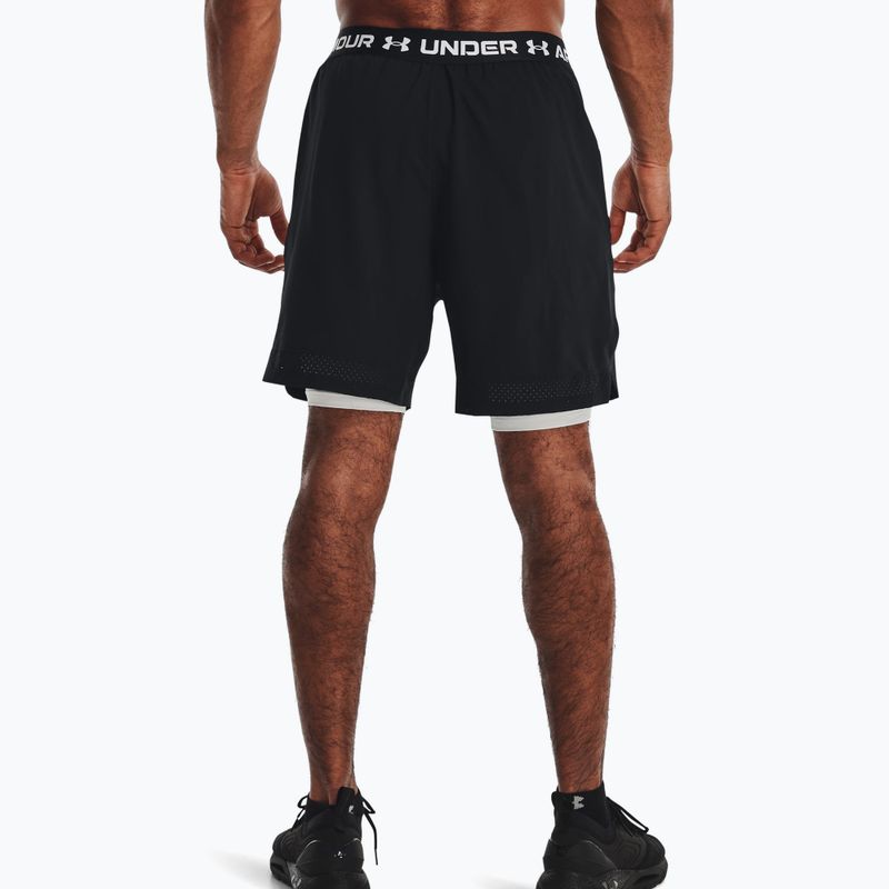 Under Armour Vanish Woven 2In1 Sts nero/bianco pantaloncini da allenamento da uomo 4