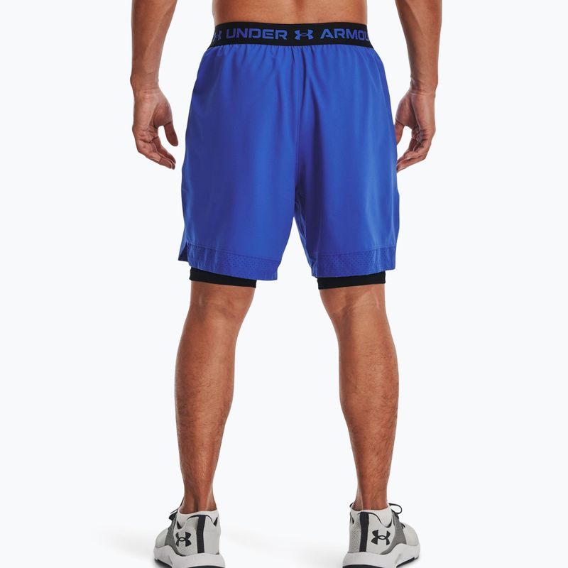 Pantaloncini da allenamento Under Armour da uomo Vanish Woven 2In1 Sts versa blu/nero/nero 4