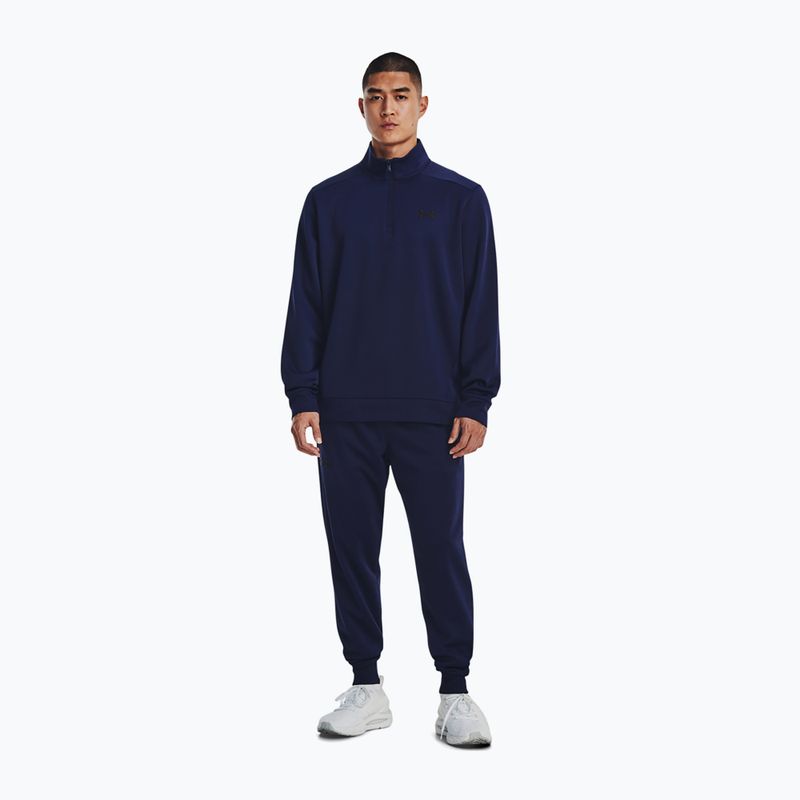 Felpa da allenamento Under Armour Fleece 1/4 Zip midnight navy/nero da uomo 2