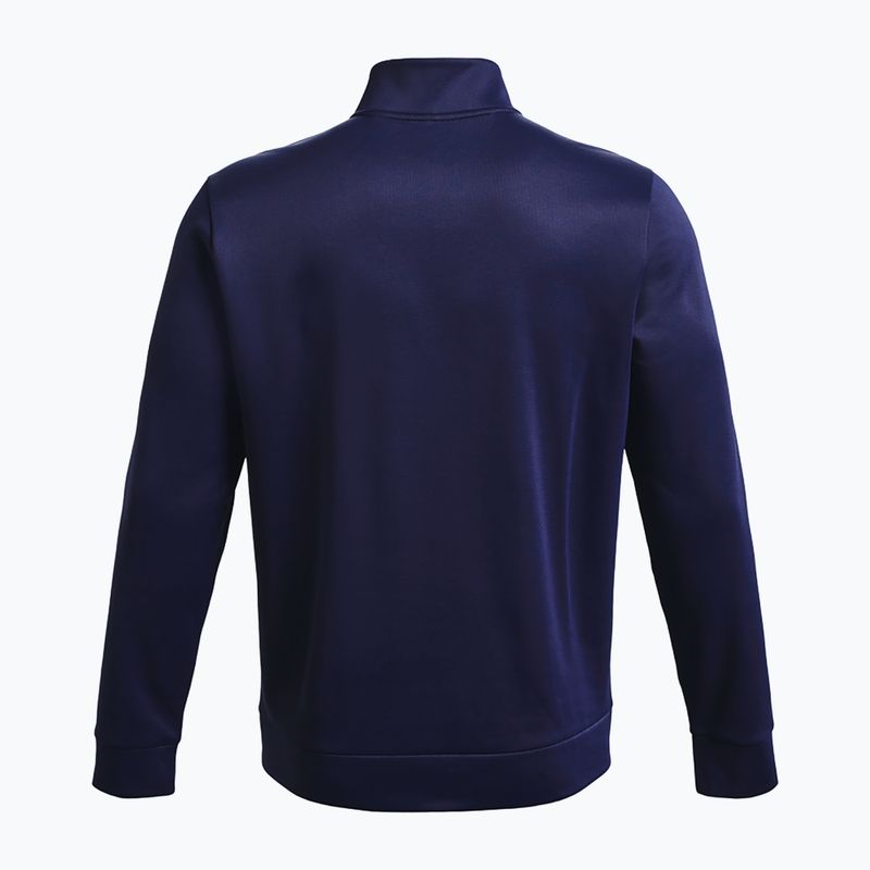 Felpa da allenamento Under Armour Fleece 1/4 Zip midnight navy/nero da uomo 5