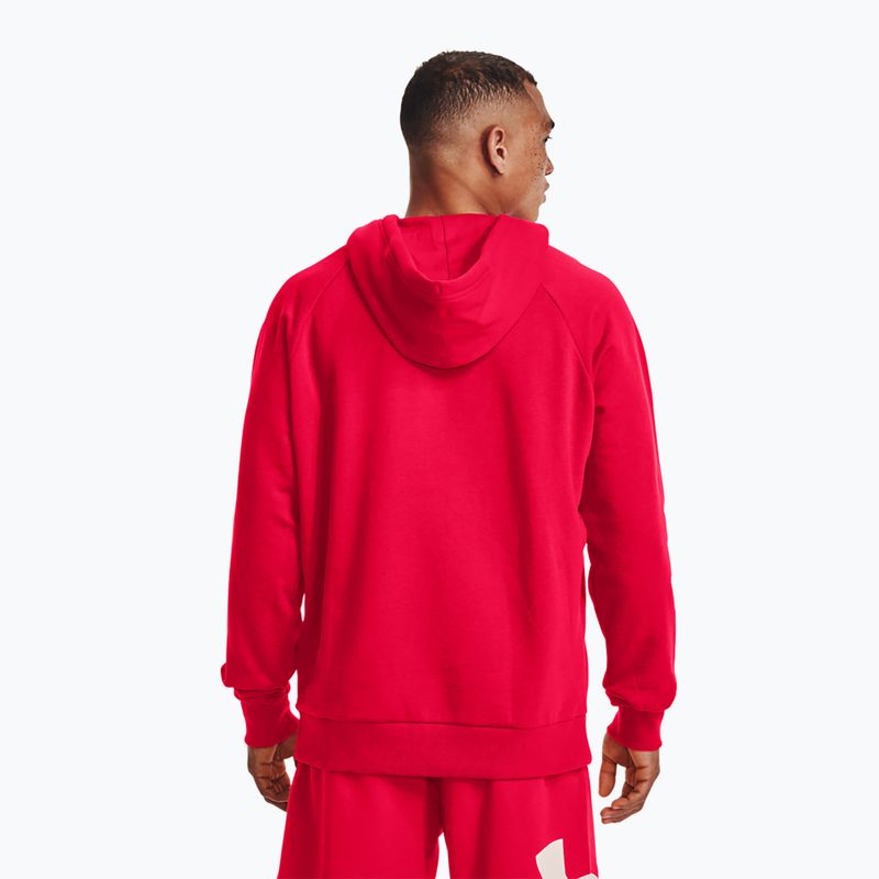 Felpa Under Armour Rival Fleece Big Logo HD da uomo, rosso/bianco anice 3