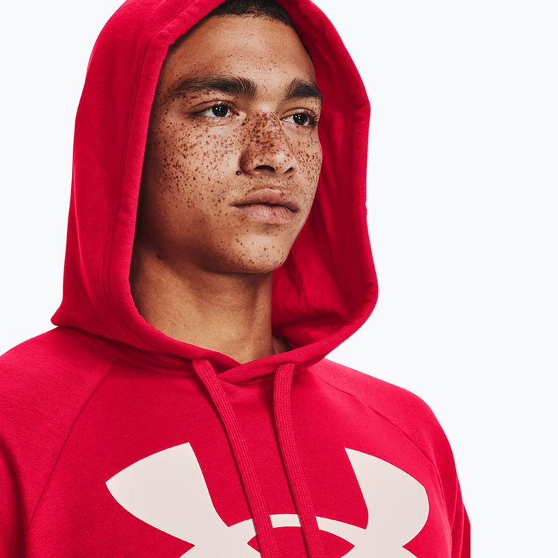 Felpa Under Armour Rival Fleece Big Logo HD da uomo, rosso/bianco anice 4