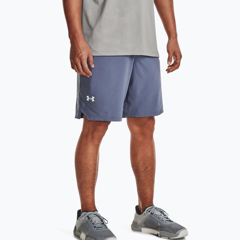 Pantaloncini da allenamento Under Armour da uomo UA Vanish Woven 8in aurora viola/bianco 3