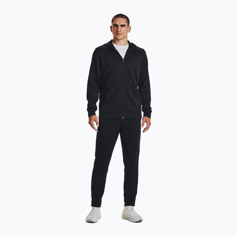Felpa uomo Under Armour Fleece FZ Hoodie black/black 2