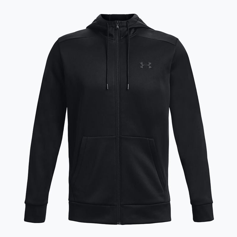 Felpa uomo Under Armour Fleece FZ Hoodie black/black 5