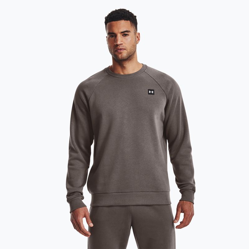 Felpa Under Armour Rival Fleece Crew uomo marrone