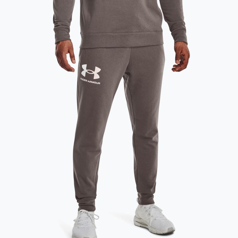 Pantaloni Under Armour UA Rival Terry Jogger da uomo, argilla fresca/bianco anice 3