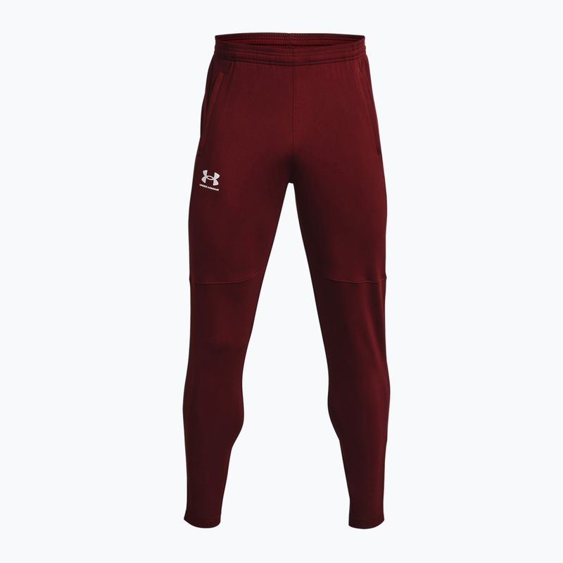 Pantaloni da allenamento Under Armour UA Pique Track rosso castagna/bianco per uomo 3