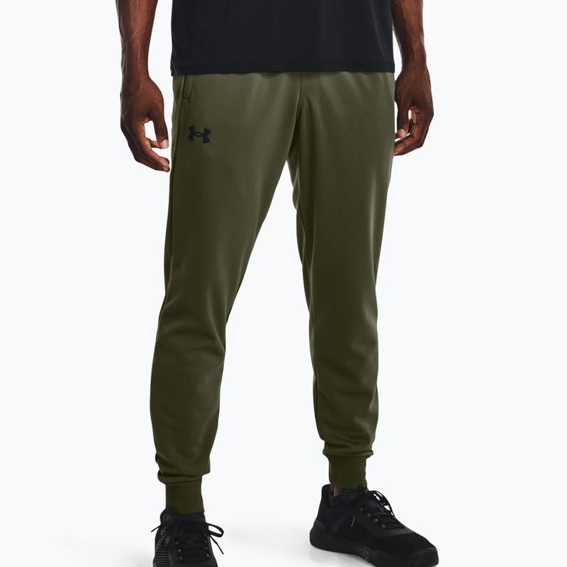 Under Armour Armour Fleece Joggers, pantaloni da allenamento da uomo, colore verde/nero 8