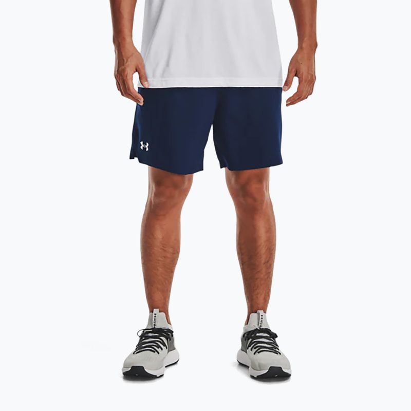 Pantaloncini da allenamento Under Armour da uomo UA Vanish Woven 6in academy/bianco