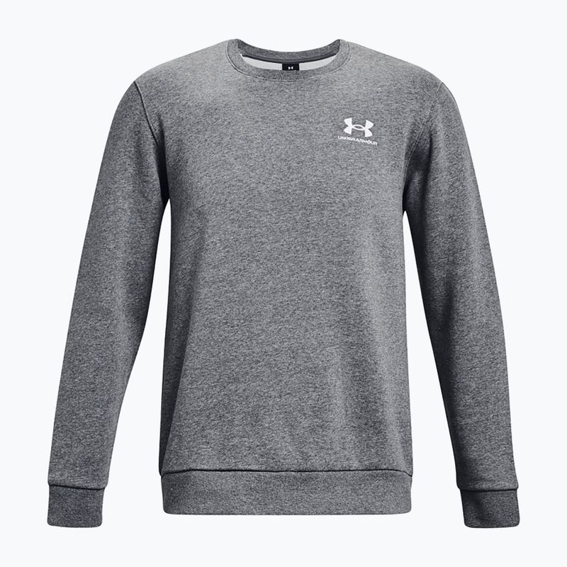 Felpa Under Armour Essential Fleece Crew Uomo grigio pece medio/bianco 4