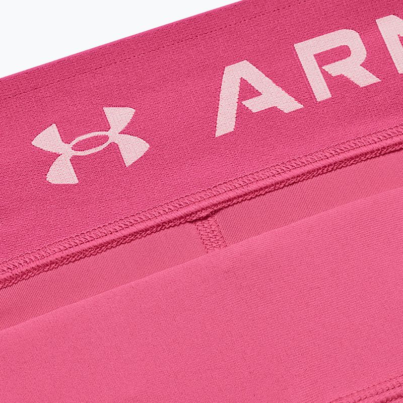 Pantaloncini da allenamento Under Armour Mid Rise rosa punk/bianco da donna 4