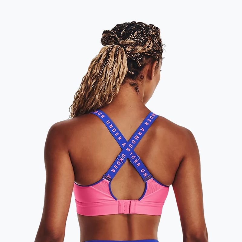 Reggiseno fitness Under Armour Infinity High rosa punk/blu scuro 2