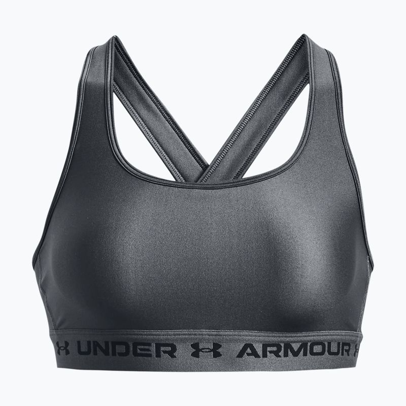 Reggiseno fitness Under Armour Crossback Mid grigio pece/grigio pece/nero 5