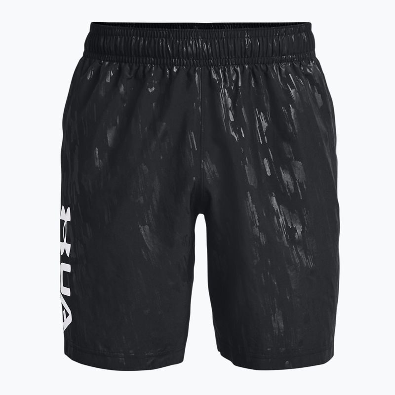 Pantaloncini da allenamento Under Armour UA Woven Emboss nero/bianco da uomo