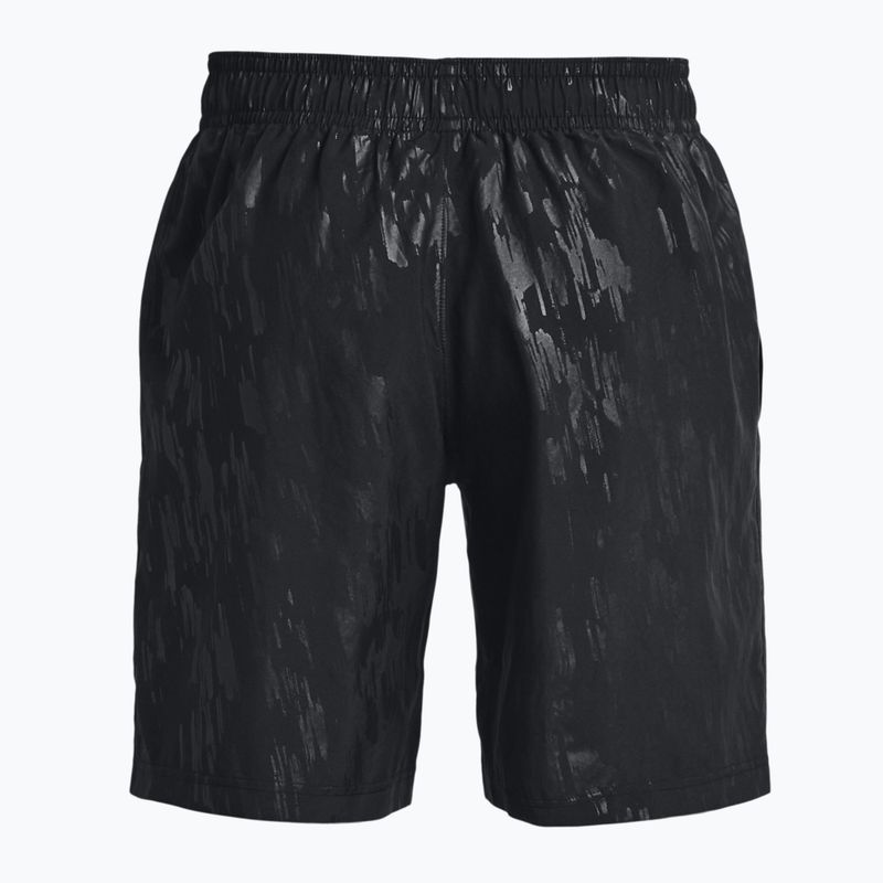 Pantaloncini da allenamento Under Armour UA Woven Emboss nero/bianco da uomo 2