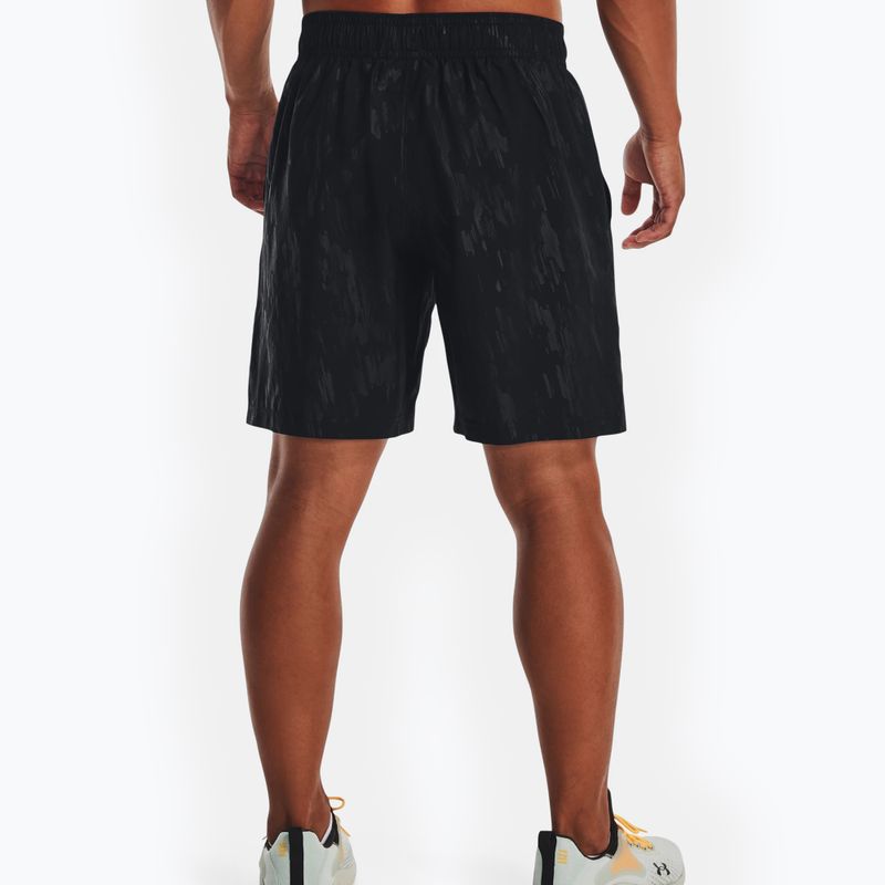Pantaloncini da allenamento Under Armour UA Woven Emboss nero/bianco da uomo 4