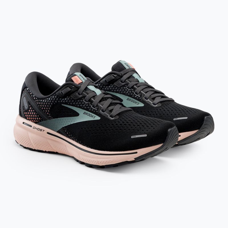 Brooks Ghost 14 scarpe da corsa da donna nero/perla/pesca 5