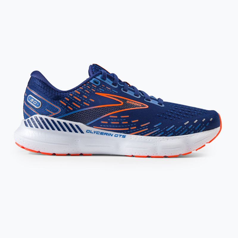 Scarpe da corsa da uomo Brooks Glycerin GTS 20 blu profondo/blu palaceo/arancione 2