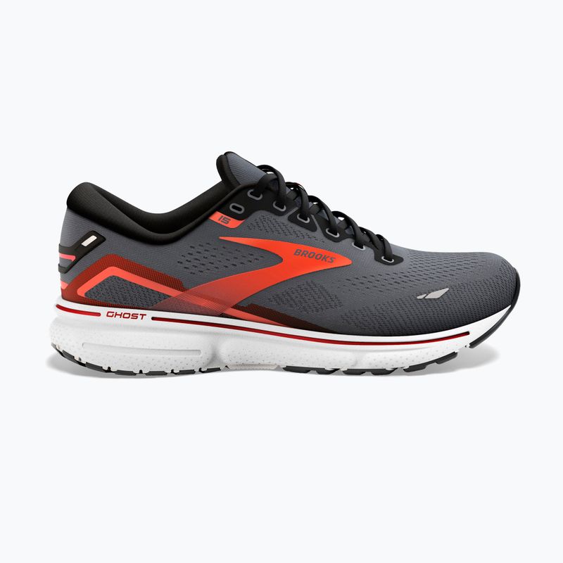 Brooks Ghost 15 scarpe da corsa da uomo ebano/nero/arancio piccante 11