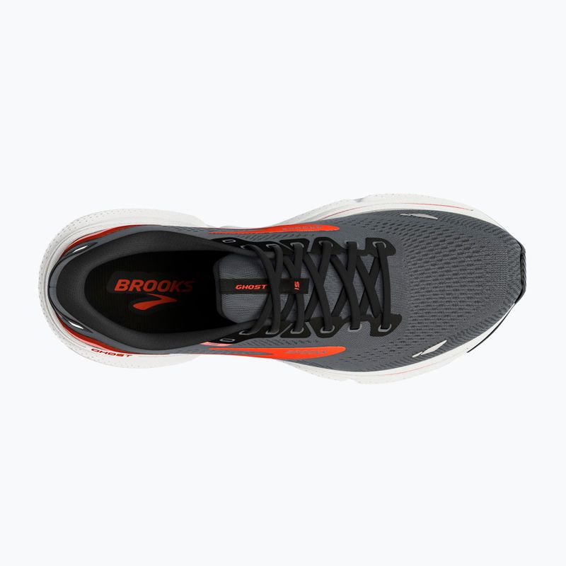 Brooks Ghost 15 scarpe da corsa da uomo ebano/nero/arancio piccante 13