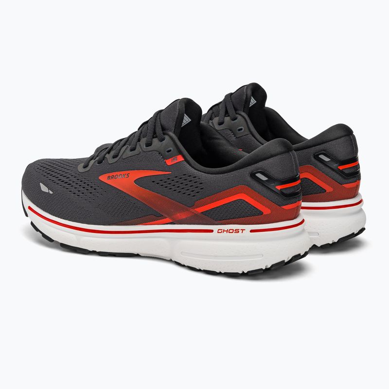 Brooks Ghost 15 scarpe da corsa da uomo ebano/nero/arancio piccante 3