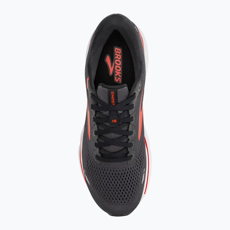 Brooks Ghost 15 scarpe da corsa da uomo ebano/nero/arancio piccante 6