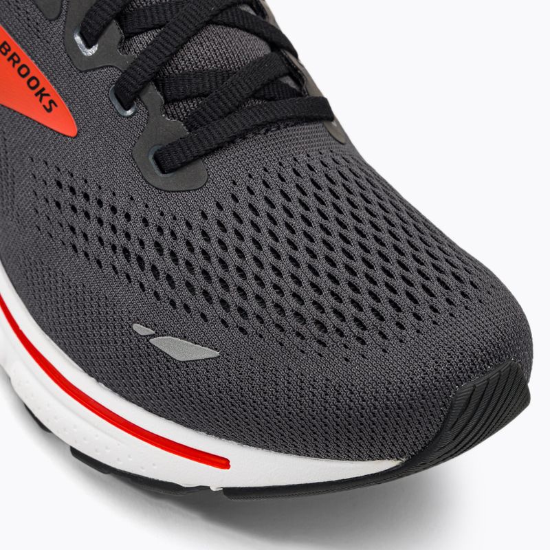 Brooks Ghost 15 scarpe da corsa da uomo ebano/nero/arancio piccante 7