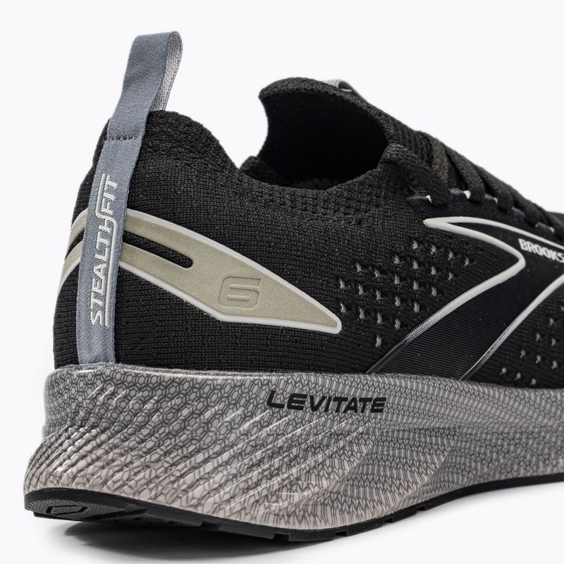 Brooks Levitate StealthFit 6 scarpe da corsa da uomo nero/grigio/oyster 9