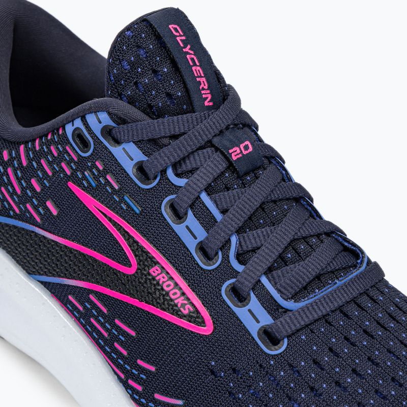 Brooks Glycerin 20 scarpe da corsa da donna peacoat/blu/rosa 10