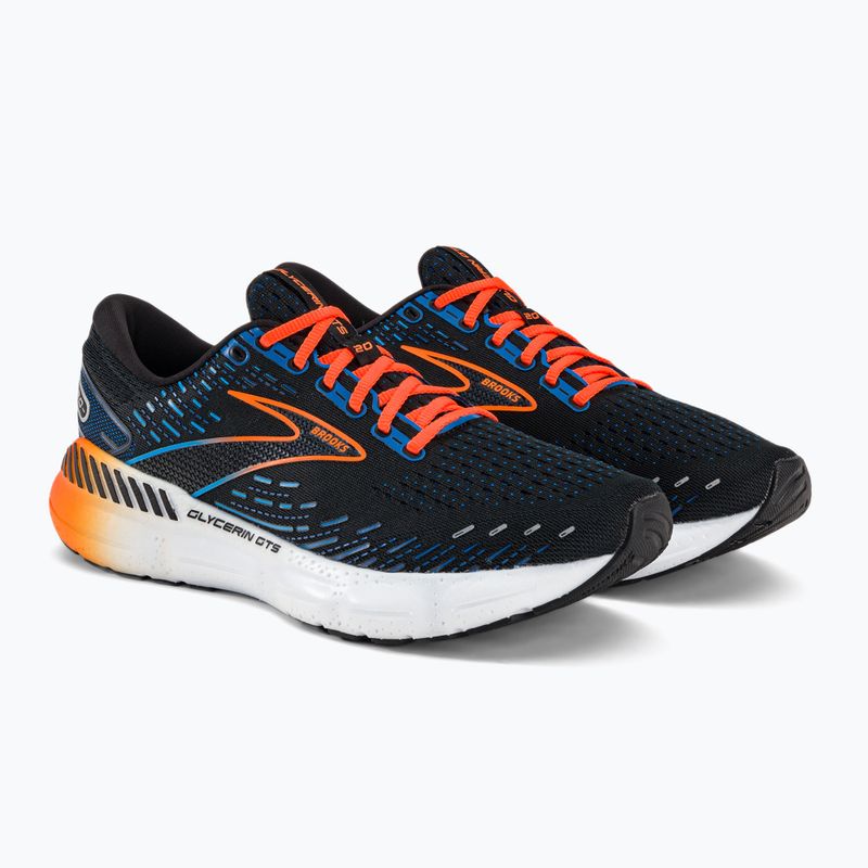 Scarpe da corsa da uomo Brooks Glycerin GTS 20 nero/blu classico/arancio 4