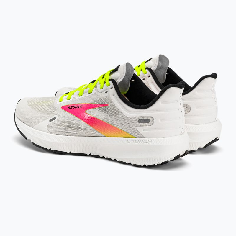 Brooks Launch 9 bianco/rosa/nightlife scarpe da corsa da uomo 4