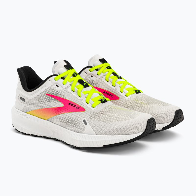 Brooks Launch 9 bianco/rosa/nightlife scarpe da corsa da uomo 5