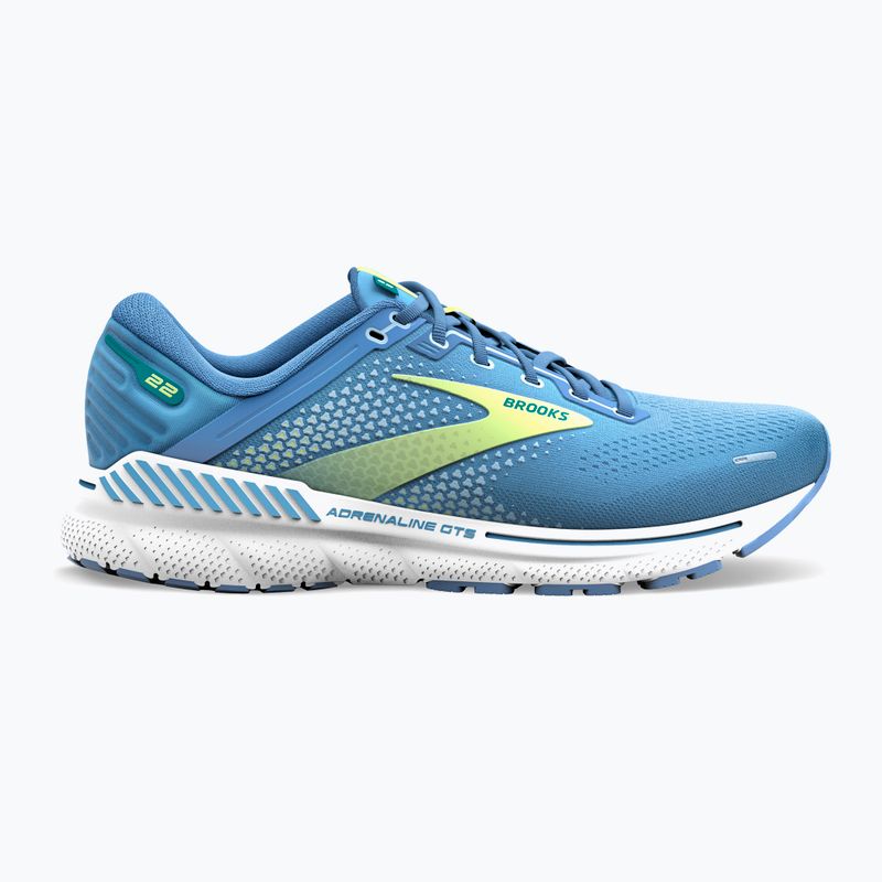 Scarpe da corsa da donna Brooks Adrenaline GTS 22 argento blu lago/verde/bianco 12