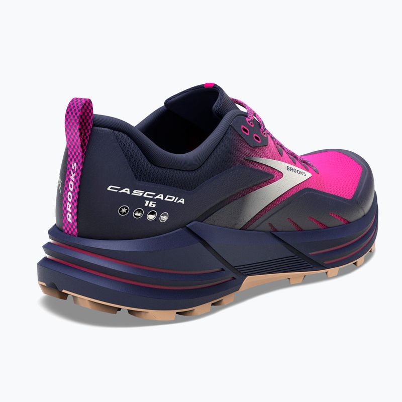 Brooks Cascadia 16 scarpe da corsa da donna peacoat/rosa/biscotto 8