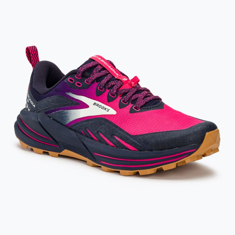 Brooks Cascadia 16 scarpe da corsa da donna peacoat/rosa/biscotto