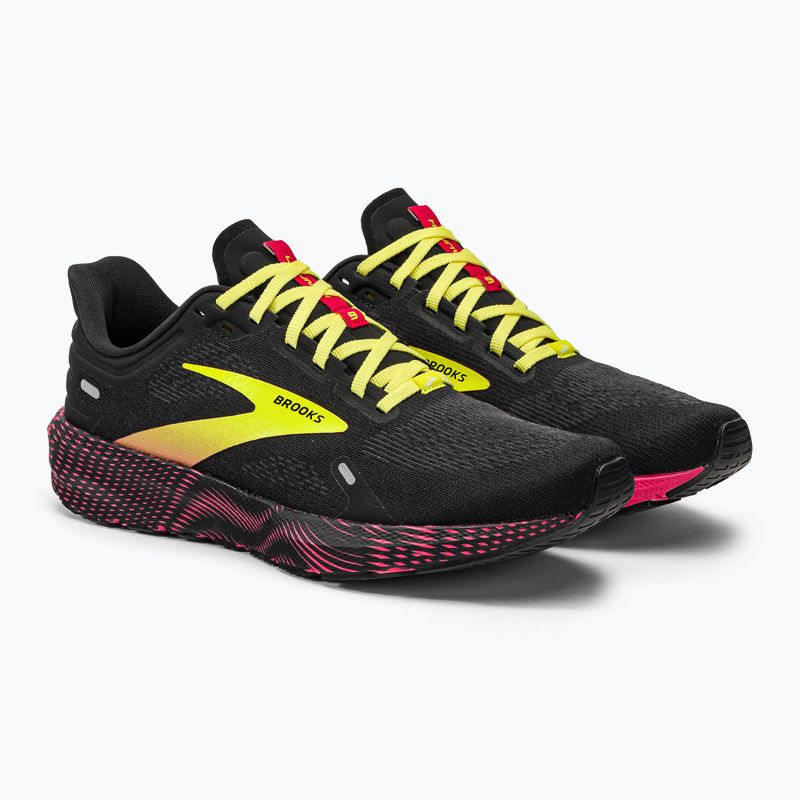 Brooks Launch 9 scarpe da corsa uomo nero/rosa/giallo 5
