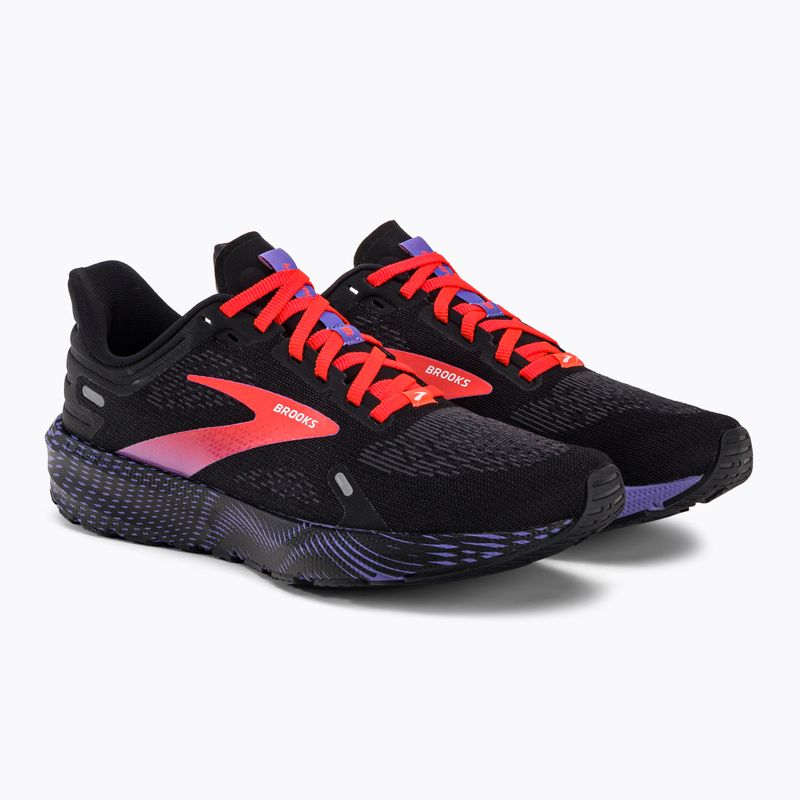 Scarpe da corsa da donna Brooks Launch 9 nero/corallo/viola 4