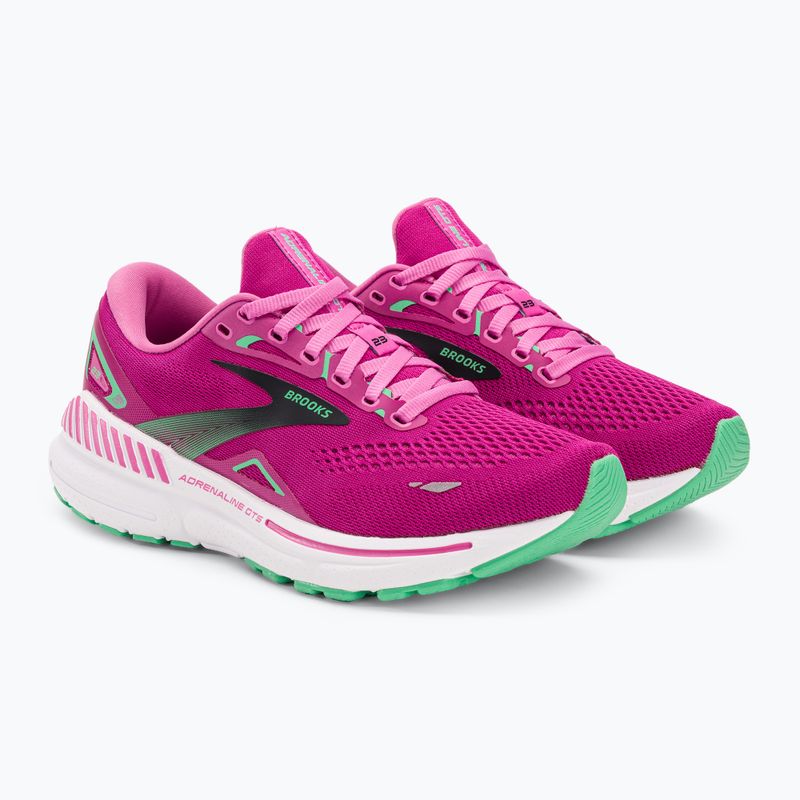 Scarpe da corsa da donna Brooks Adrenaline GTS 23 rosa/fucsia festival/nero 4