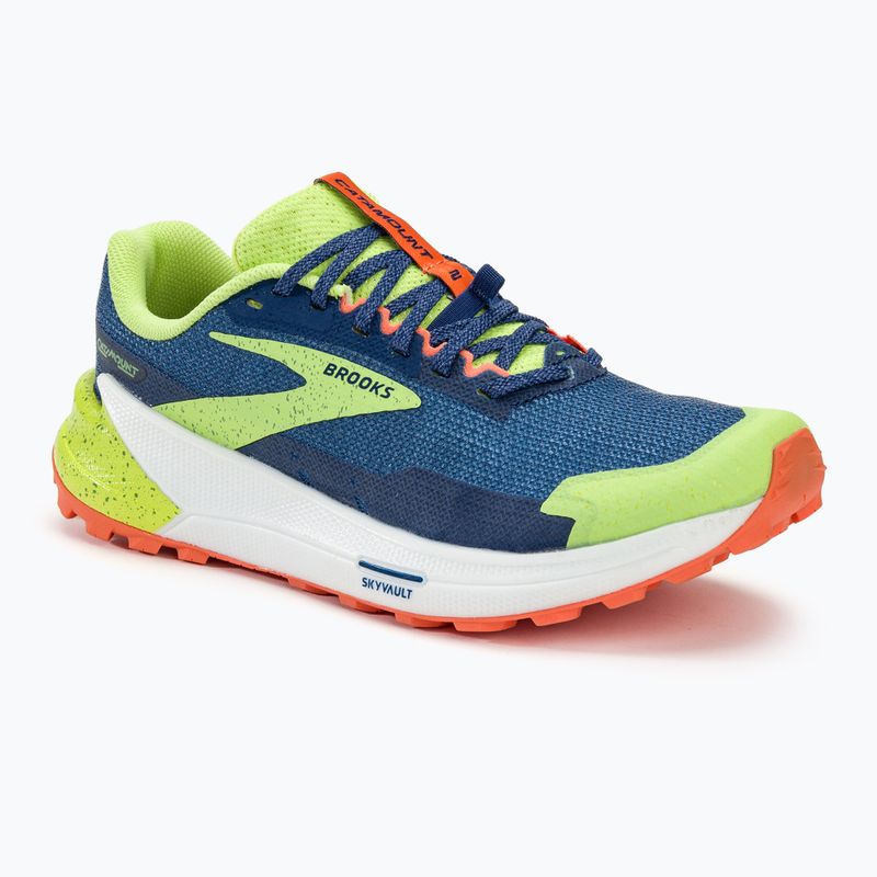 Brooks Catamount 2, scarpe da corsa da uomo, blu/fuoco/verde brillante