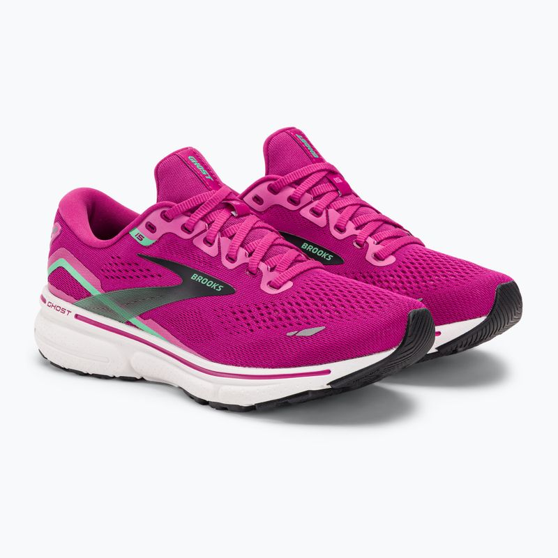 Brooks Ghost 15 scarpe da corsa da donna rosa/fucsia festival/nero 4