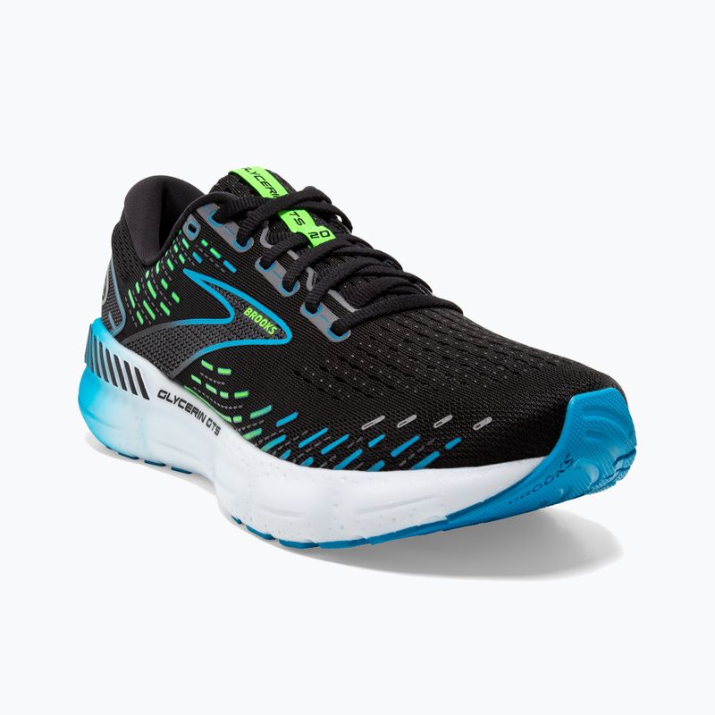 Brooks Glycerin GTS 20 uomini scarpe da corsa nero / oceano hawaiano / verde 11