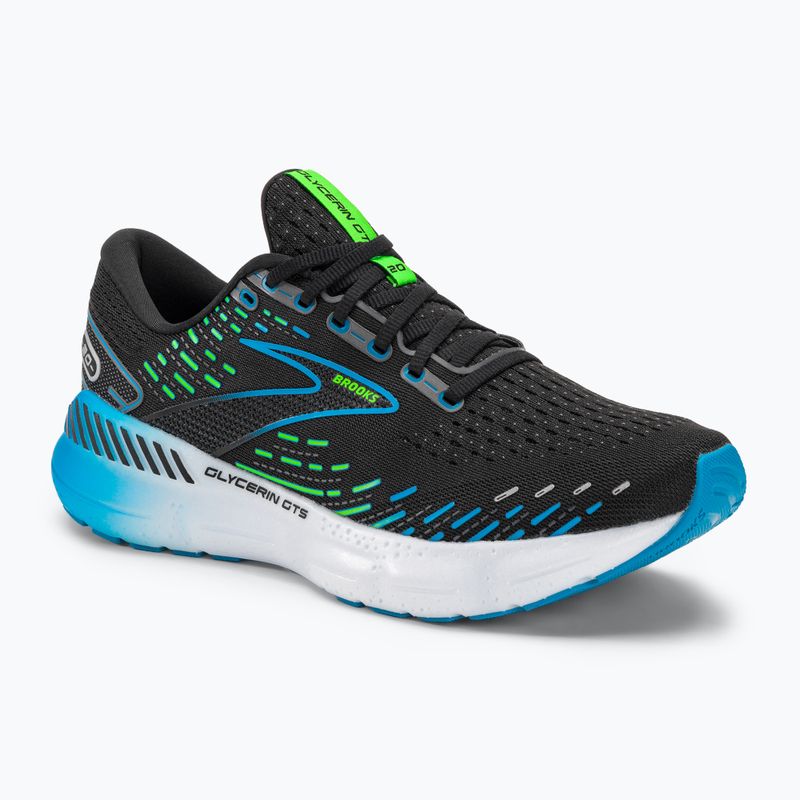 Brooks Glycerin GTS 20 uomini scarpe da corsa nero / oceano hawaiano / verde