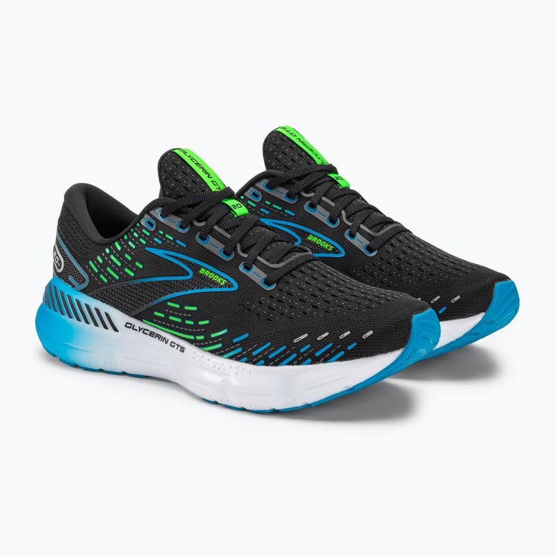 Brooks Glycerin GTS 20 uomini scarpe da corsa nero / oceano hawaiano / verde 4