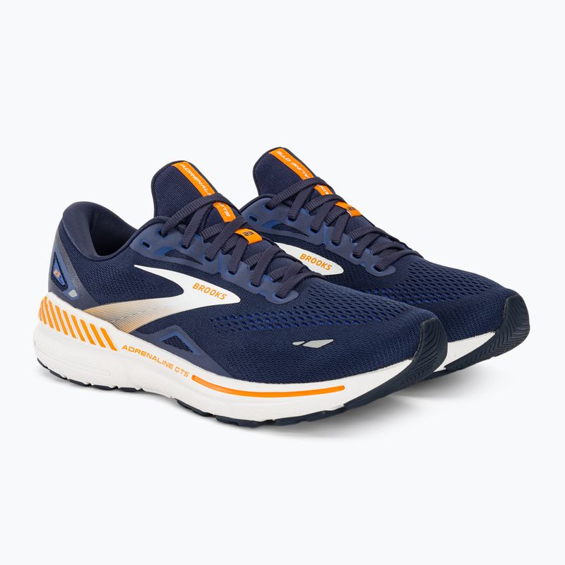 Scarpe da corsa da uomo Brooks Adrenaline GTS 23 peacoat/ultramarina/arancione 5